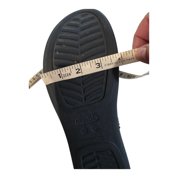 Crocs Monterey Diamante Wedge Flip Sandal Women's Size 10 Navy Blue - Picture 9 of 9